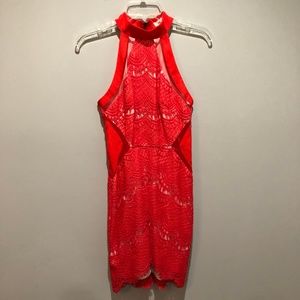 Bright Red Sexy Lacy Dress